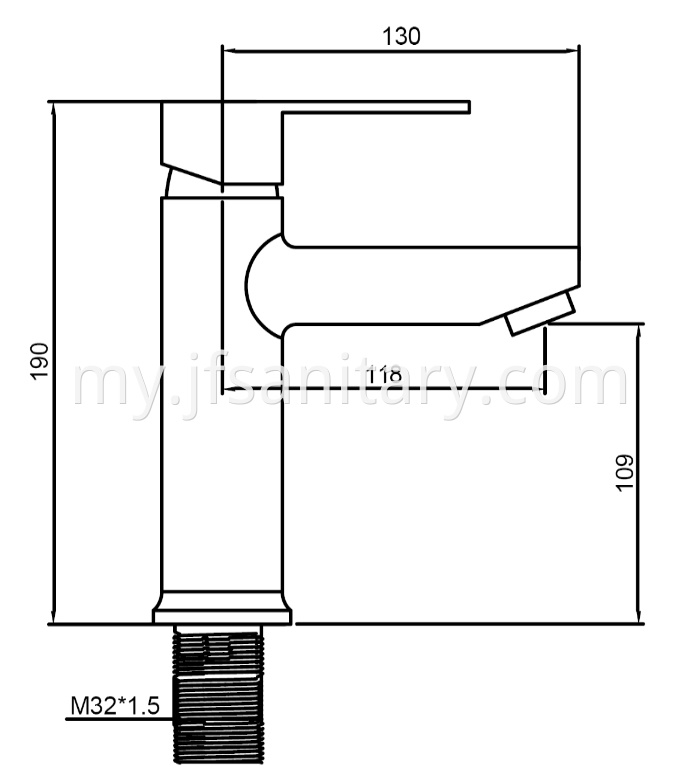 Size Of Modern Chrome Bathroom Taps